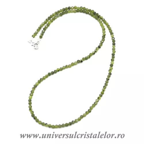 Colier jad ( nefrit ) rotund fatetat - 3mm