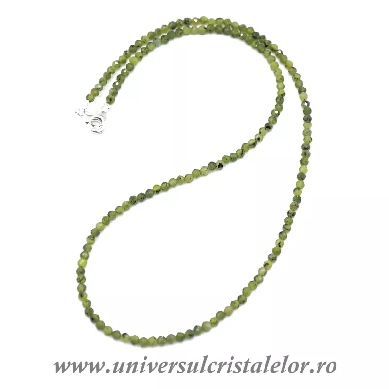 Colier jad ( nefrit ) rotund fatetat - 3mm