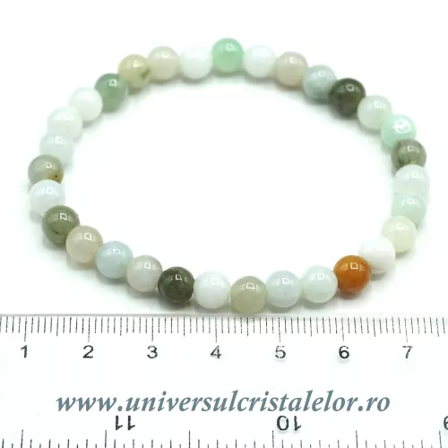 Bratara jad multicolor rotund - 6 mm Bratara jad multicolor rotund - 6 mm