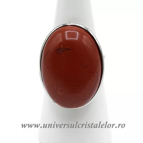 Inel jasp rosu oval reglabil m5