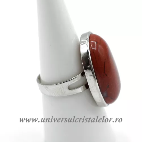 Inel jasp rosu oval reglabil m5