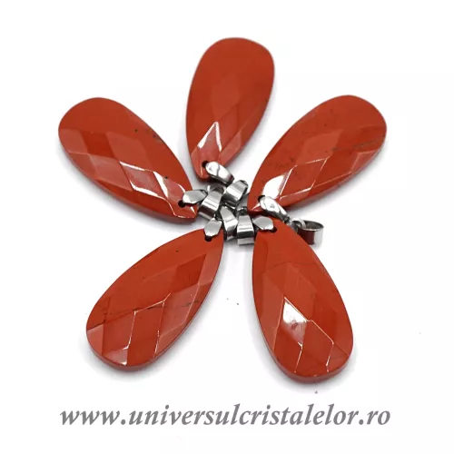 Pandantiv jasp rosu lacrima fatetat