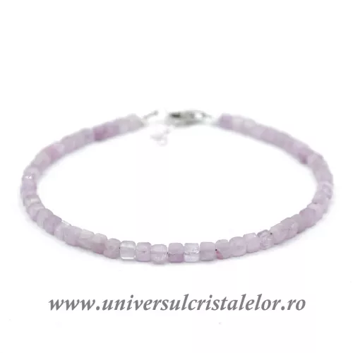 Bratara kunzit cub fatetat - 3,7 mm