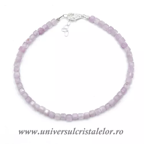 Bratara kunzit cub fatetat - 3,7 mm