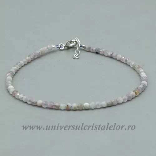 Bratara kunzit rotund fatetat 2,7 mm