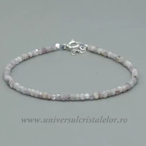 Bratara kunzit rotund fatetat 3 mm