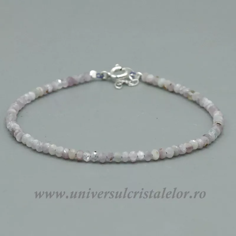Bratara kunzit rotund fatetat 3 mm