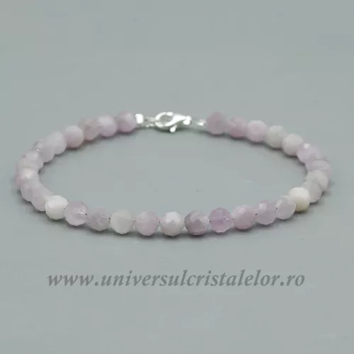 Bratara kunzit rotund fatetat 5,5 mm