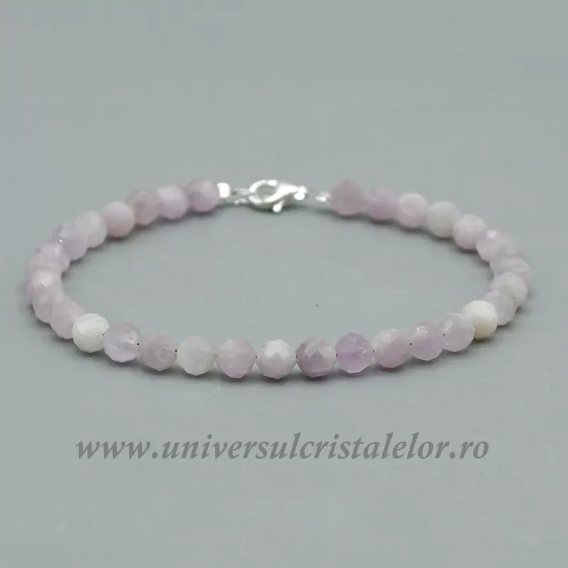 Bratara kunzit rotund fatetat 5,5 mm