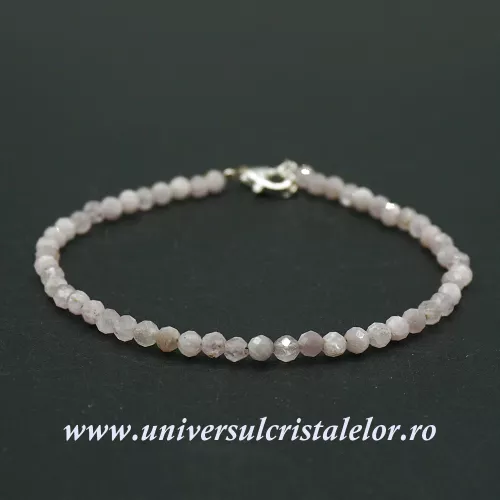 Bratara kunzit rotund fatetat - 3 mm Bratara kunzit rotund fatetat - 3 mm