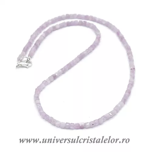 Colier kunzit cub fatetat - 3,7 mm