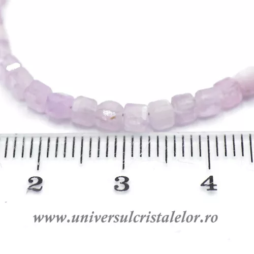 Colier kunzit cub fatetat - 3,7 mm