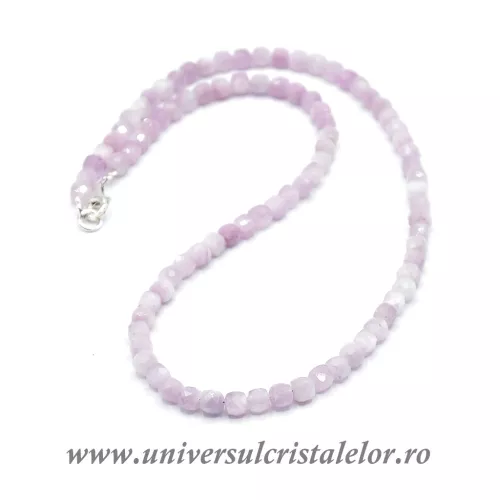 Colier kunzit cub fatetat - 5 mm