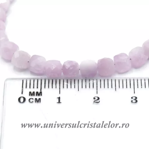 Colier kunzit cub fatetat - 5 mm