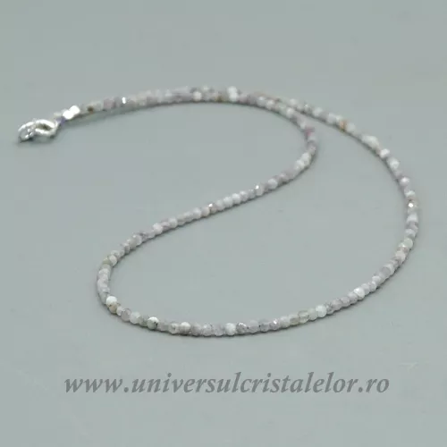 Colier kunzit rotund fatetat -2,7 mm