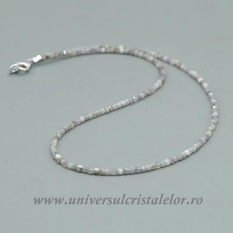 Colier kunzit rotund fatetat -2,7 mm