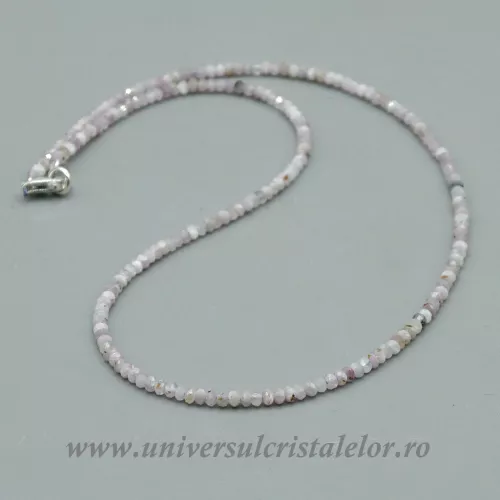 Colier kunzit rotund fatetat 3 mm