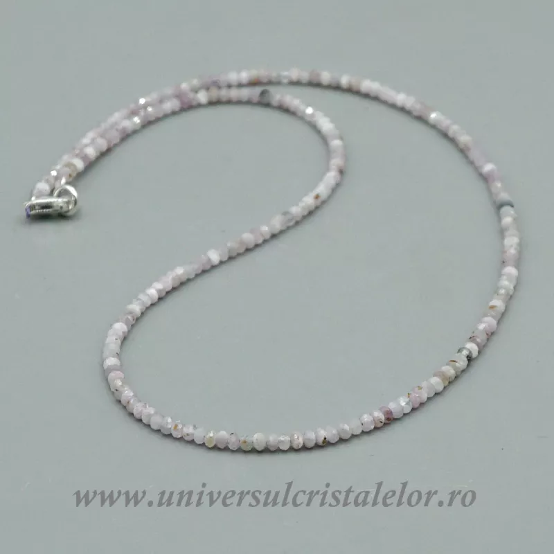 Colier kunzit rotund fatetat 3 mm