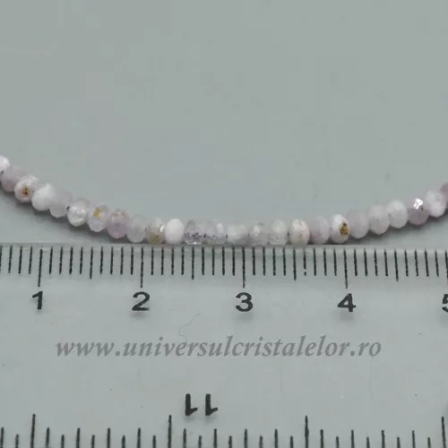 Colier kunzit rotund fatetat 3 mm