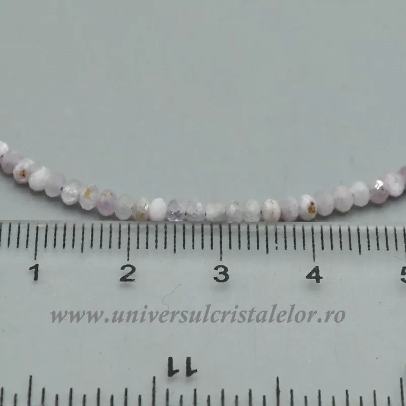 Colier kunzit rotund fatetat 3 mm