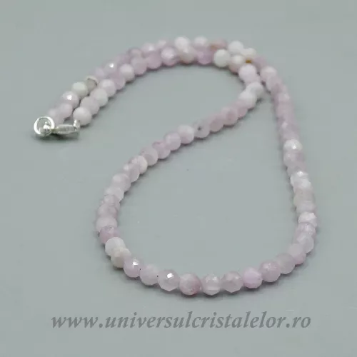 Colier kunzit rotund fatetat m1-5,5 mm