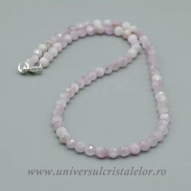 Colier kunzit rotund fatetat m1-5,5 mm