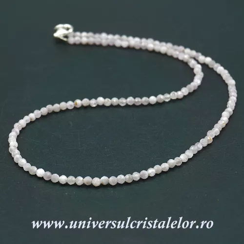 Colier kunzit rotund fatetat - 3 mm Colier kunzit rotund fatetat - 3 mm