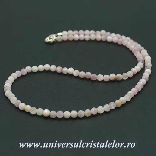 Colier kunzit rotund fatetat - 4 mm Colier kunzit rotund fatetat - 4 mm