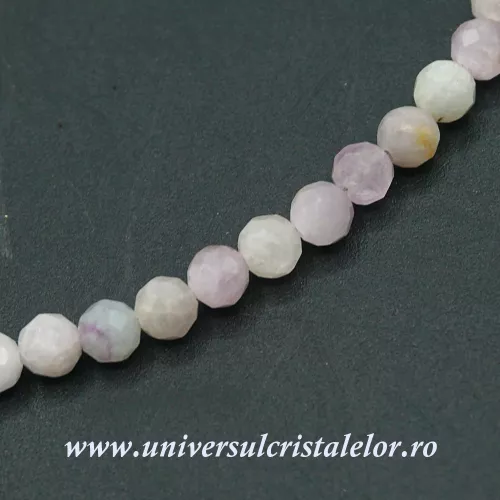 Colier kunzit rotund fatetat - 4 mm Colier kunzit rotund fatetat - 4 mm