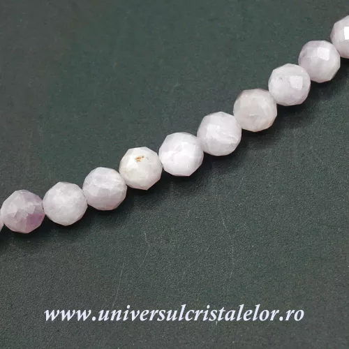 Colier kunzit rotund fatetat - 5 mm Colier kunzit rotund fatetat - 5 mm