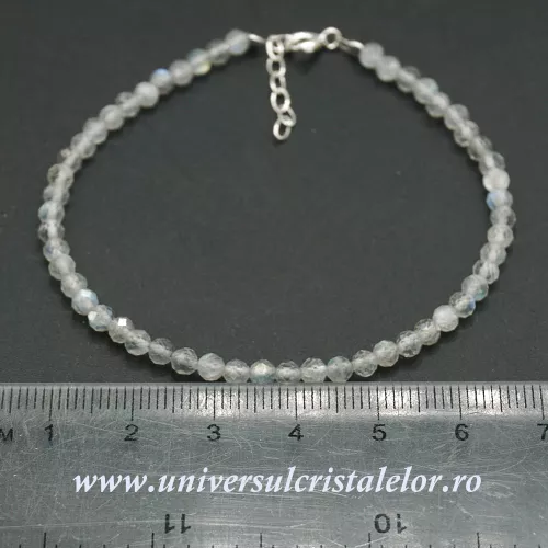 Bratara labradorit rotund fatetat - 3,5mm Bratara labradorit rotund fatetat - 3,5mm
