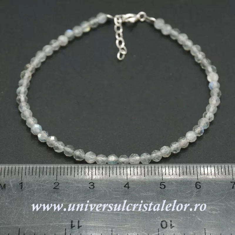 Bratara labradorit rotund fatetat - 3,5mm Bratara labradorit rotund fatetat - 3,5mm