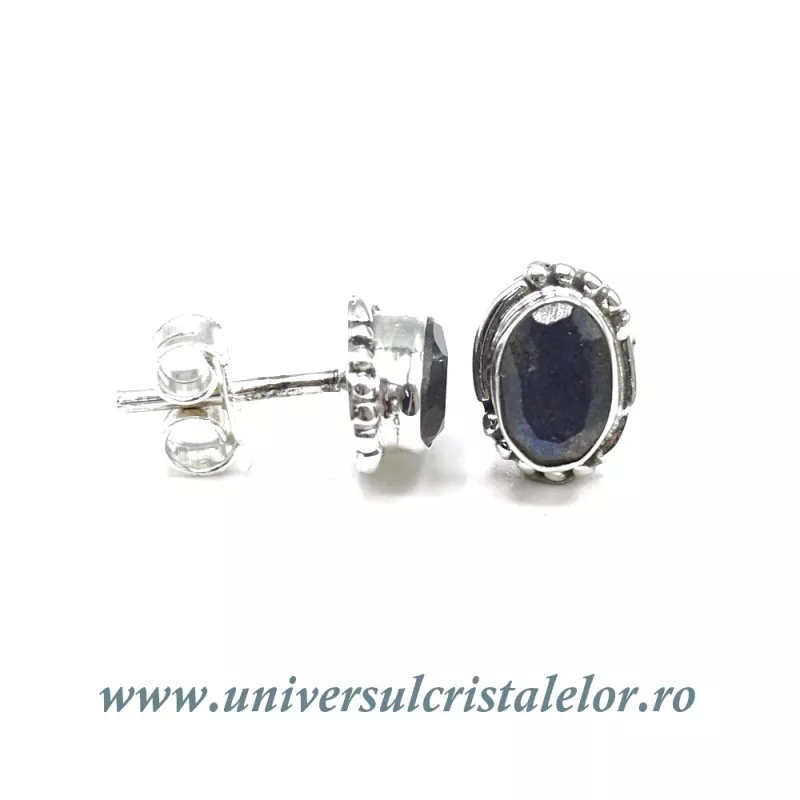 Cercei labradorit oval fatetat - 6/7,5mm Cercei labradorit oval fatetat - 6/7,5mm