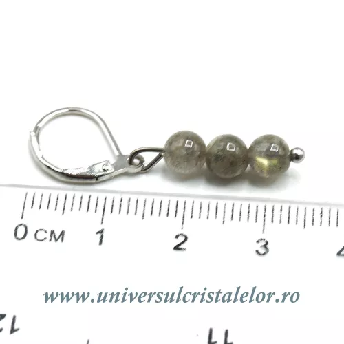 Cercei labradorit rotund - 5 mm  Cercei labradorit rotund - 5 mm