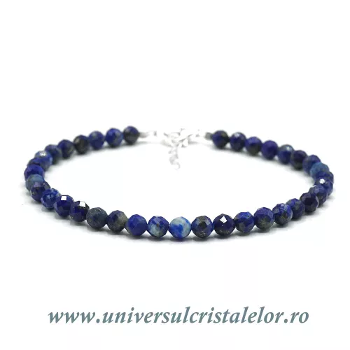 Bratara lapis lazuli rotund fatetat - 4,7 mm Bratara lapis lazuli rotund fatetat - 4,7 mm