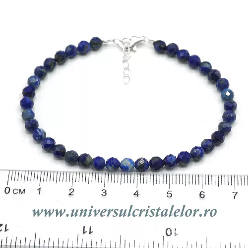 Bratara lapis lazuli rotund fatetat - 4,7 mm Bratara lapis lazuli rotund fatetat - 4,7 mm