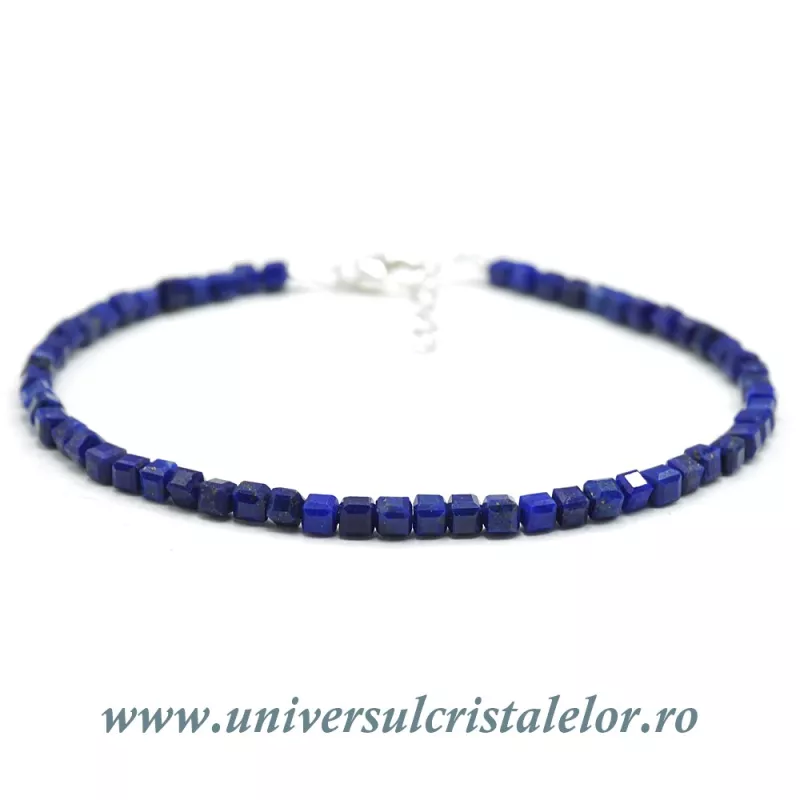 Bratara lapis lazuli cub fatetat - 3mm Bratara lapis lazuli cub fatetat - 3mm