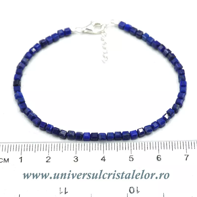 Bratara lapis lazuli cub fatetat - 3mm Bratara lapis lazuli cub fatetat - 3mm