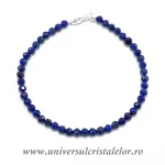 Bratara lapis lazuli rotund fatetat - 3.8 mm