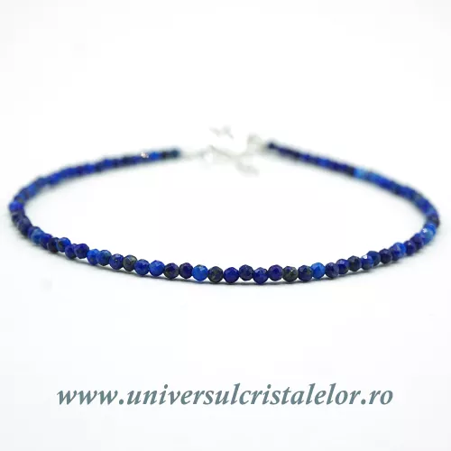 Bratara lapis lazuli rotund fatetat - 2,5mm