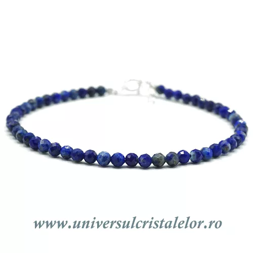 Bratara lapis lazuli rotund fatetat - 3.3 mm Bratara lapis lazuli rotund fatetat - 3.3 mm
