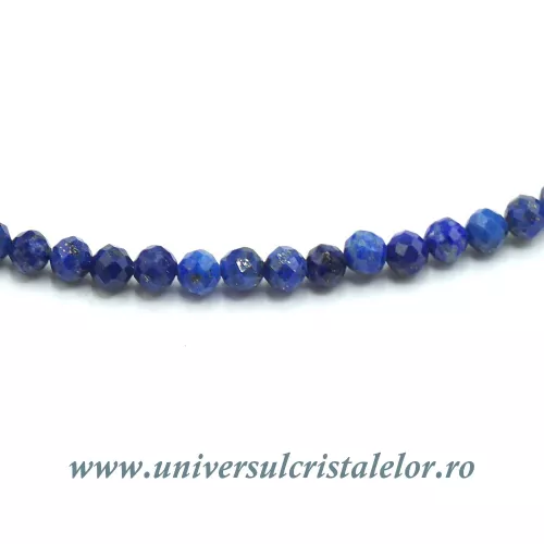 Colier lapis lazuli rotund fatetat - 3,4mm Colier lapis lazuli rotund fatetat - 3,4mm