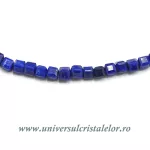 Colier lapis lazuli cub fatetat - 3 mm Colier lapis lazuli cub fatetat - 3 mm