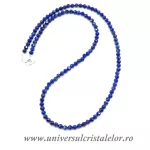 Colier lapis lazuli rotund fatetat - 3.8 mm