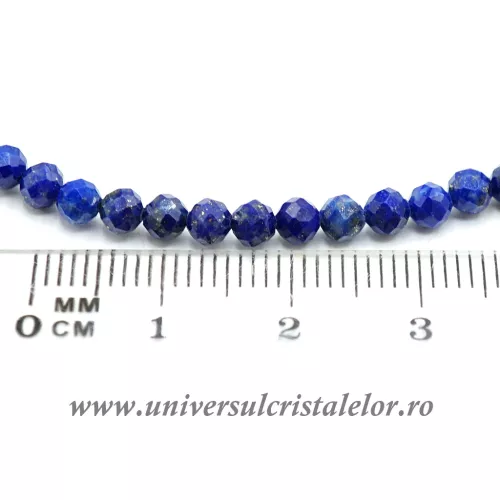 Colier lapis lazuli rotund fatetat - 3.8 mm
