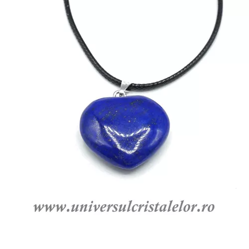 Pandantiv lapis lazuli inima cu snur si cutie Pandantiv lapis lazuli inima cu snur si cutie