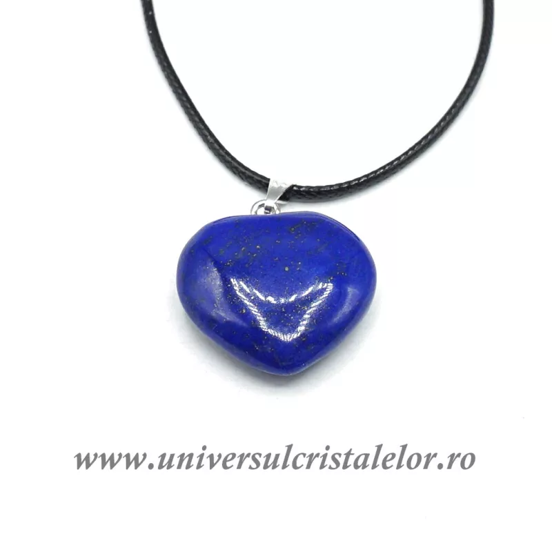 Pandantiv lapis lazuli inima cu snur si cutie Pandantiv lapis lazuli inima cu snur si cutie