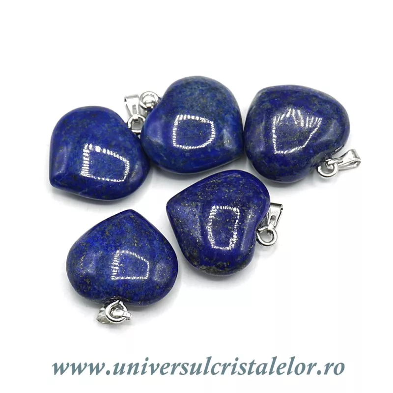 Pandantiv lapis lazuli inima cu snur si cutie Pandantiv lapis lazuli inima cu snur si cutie