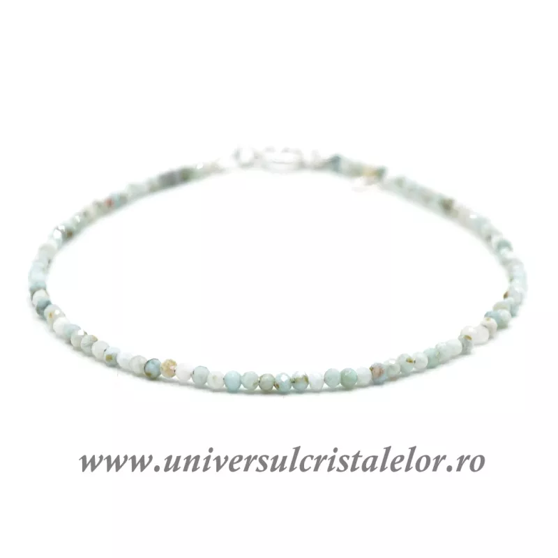 Bratara larimar rotund fatetat - 2,2mm