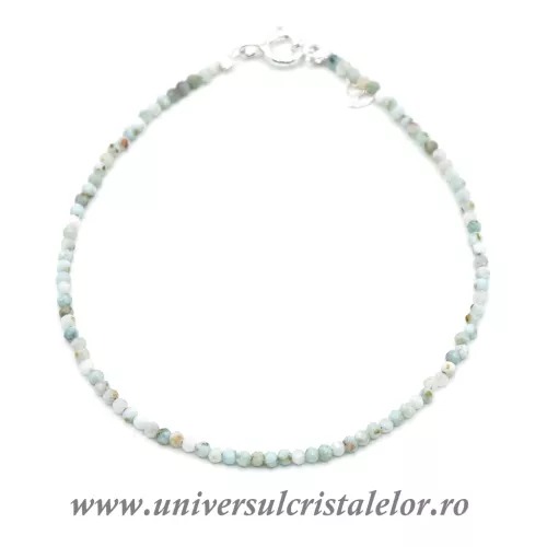 Bratara larimar rotund fatetat - 2,2mm